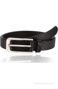 Contrast Women Semi-formal Black Genuine Leather Belt(Black-09)